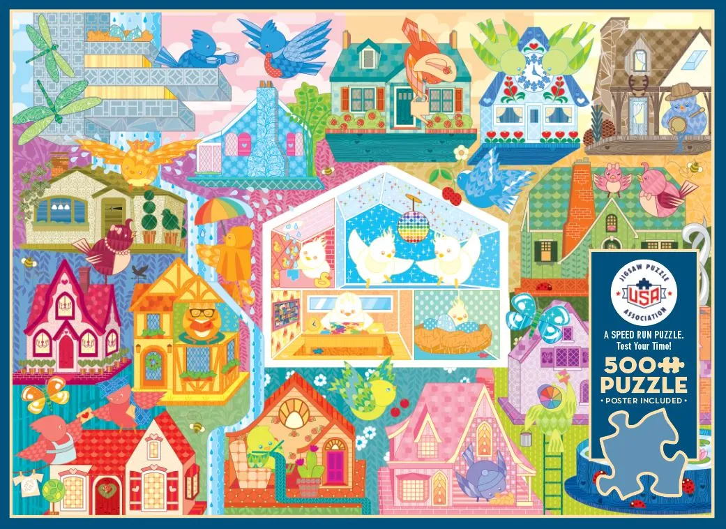 Cobble Hill Rainbow Birdies puzzle 500 piese viteză