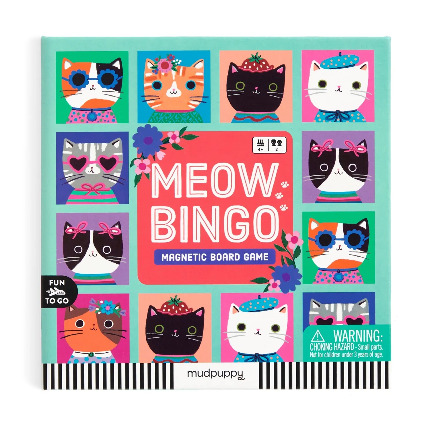 Mudpuppy Meow Bingo joc magnetic de calatorie 2 jucatori