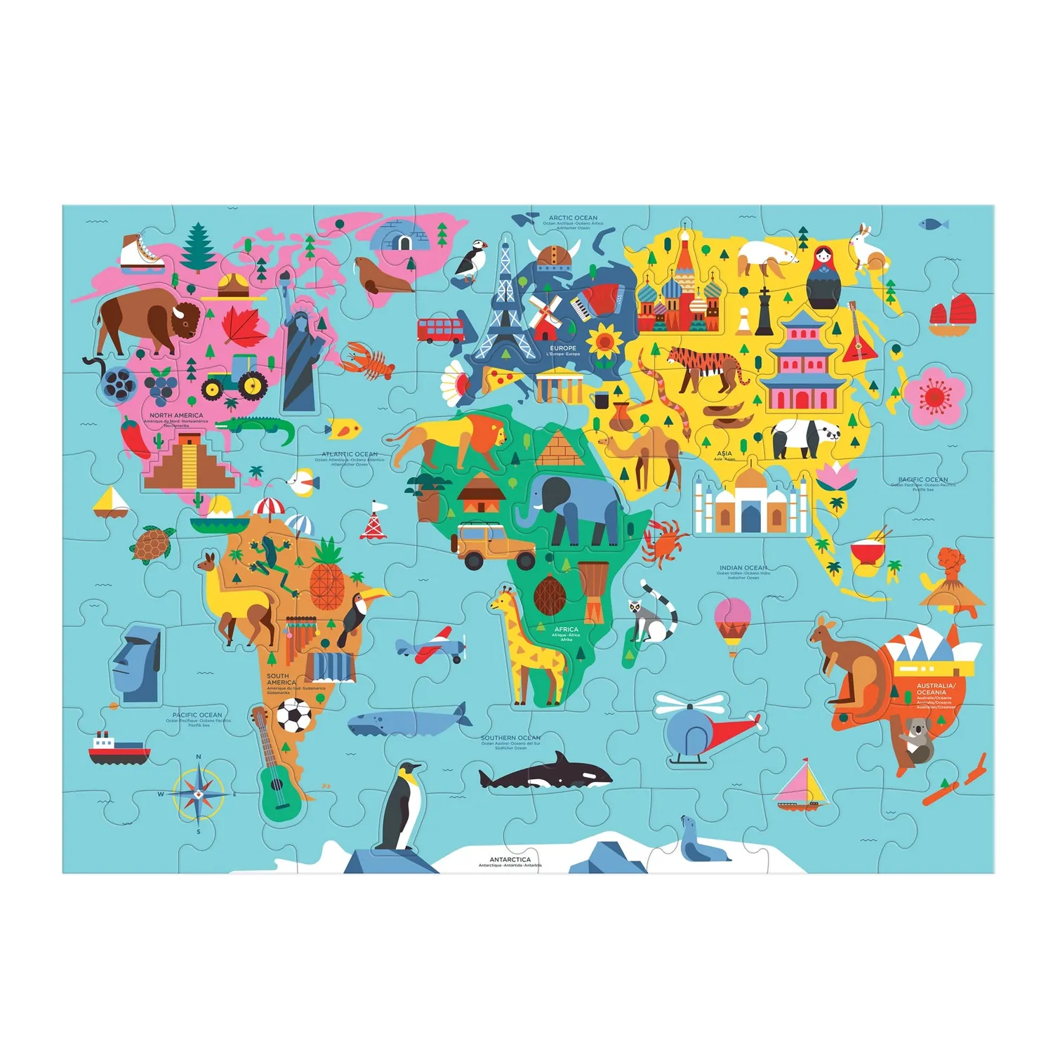 Mudpuppy Map of the World puzzle 78 piese geografie