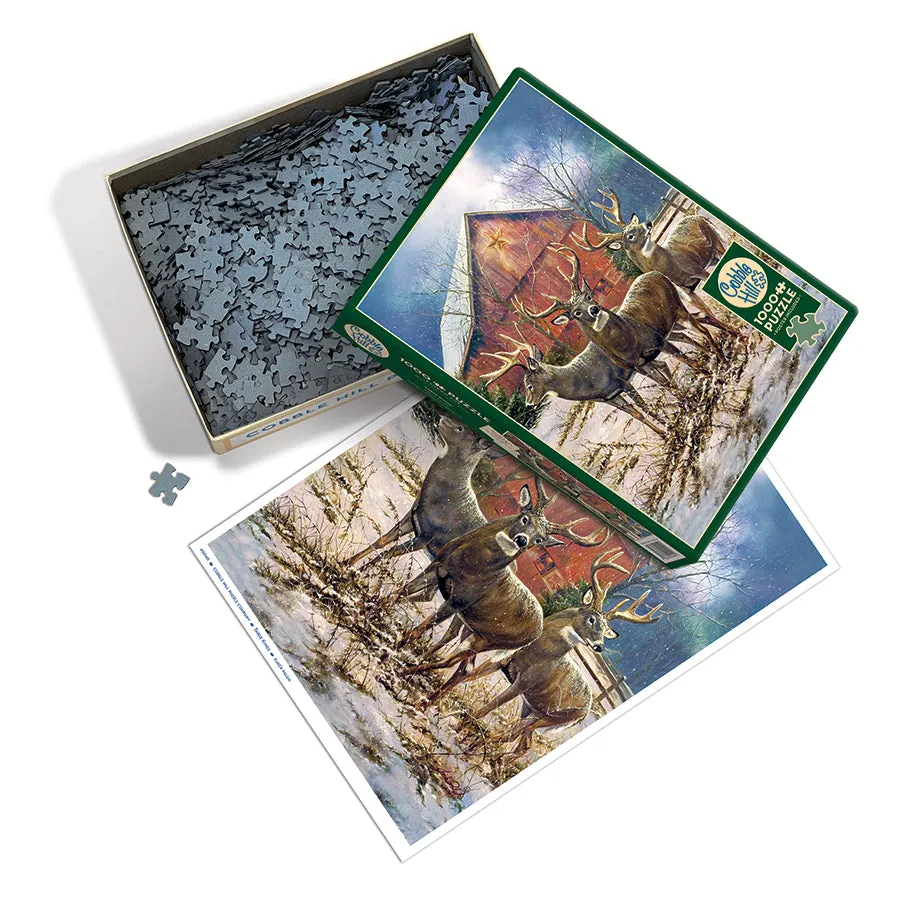 Cobble Hill Three Kings puzzle 1000 piese iarna cerbi