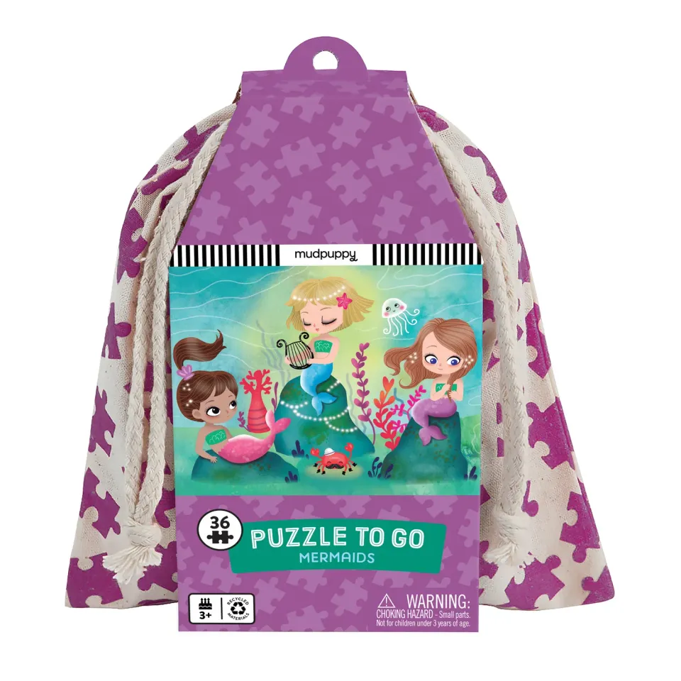 Mudpuppy Mermaids Puzzle To Go puzzle 36 piese