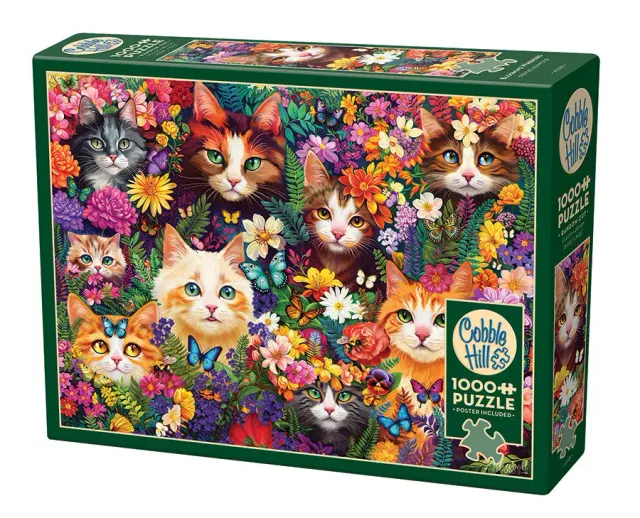Cobble Hill Blooming Whiskers puzzle 1000 piese pisici