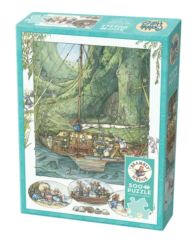Cobble Hill Brambly Hedge All Aboard puzzle 500 piese șoricei