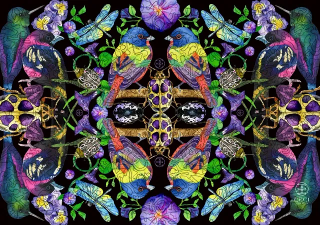 Mosaic Puzzles Ceci New York Winged Kaleidoscope puzzle 500 piese fluturi