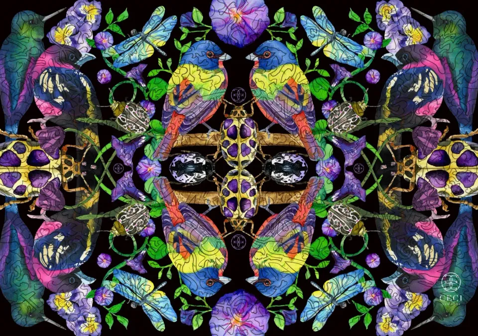 Mosaic Puzzles Ceci New York Winged Kaleidoscope puzzle 500 piese fluturi