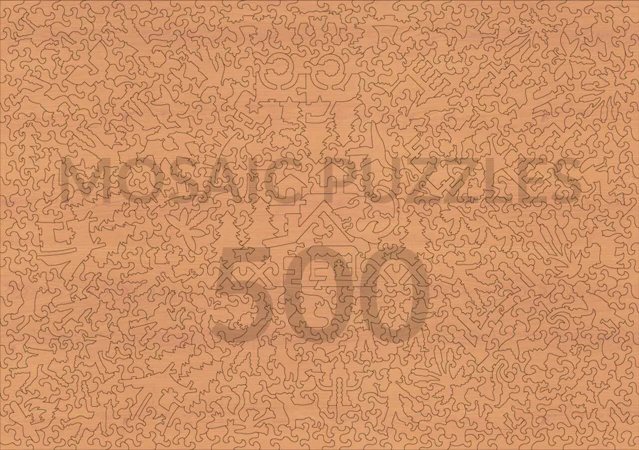 Mosaic Puzzles Blue Lake Cabin puzzle lemn 500 piese lac