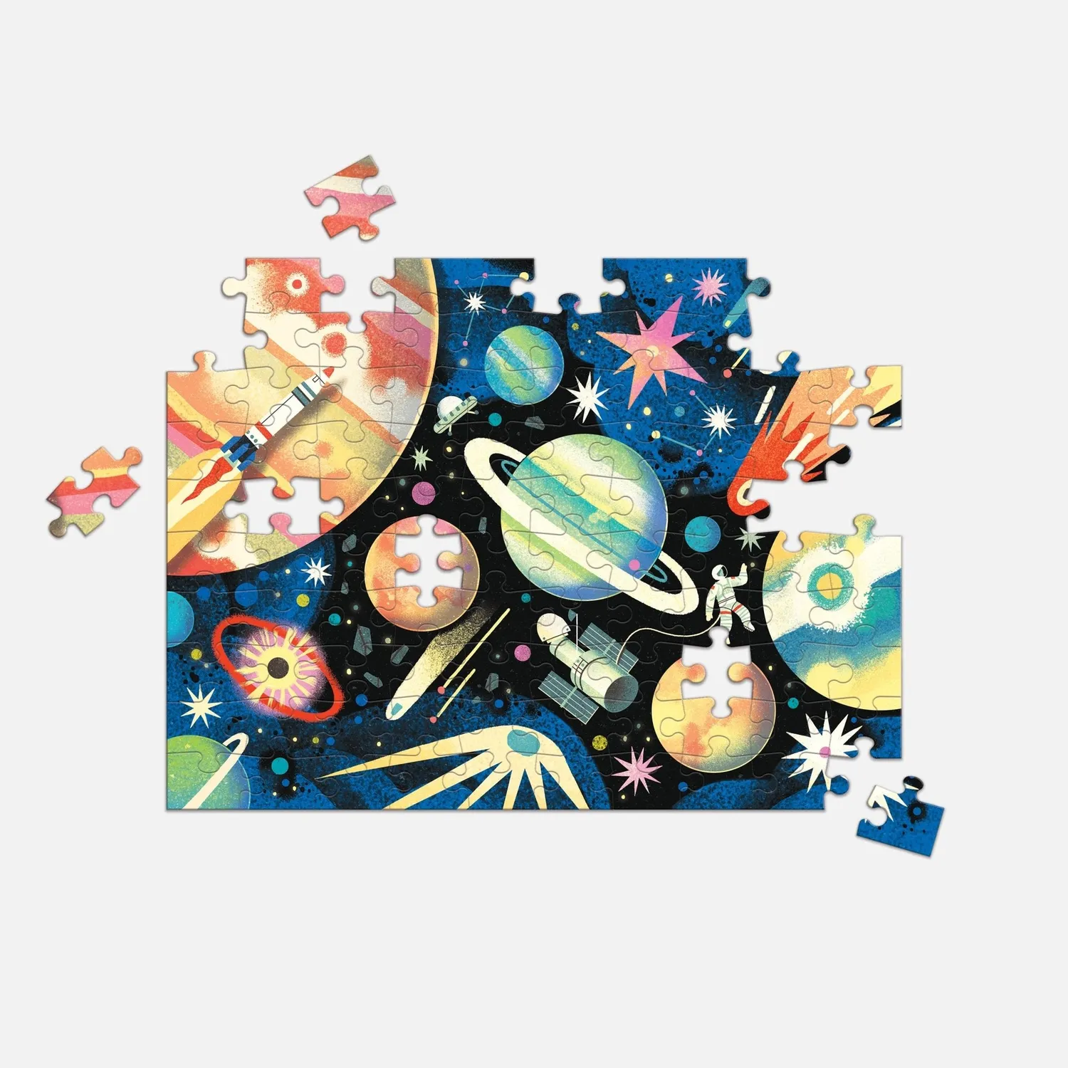 Space Mission Mudpuppy puzzle 100 piese dublu 6+ ani