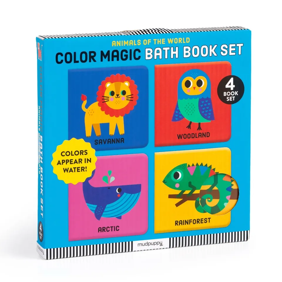 Mudpuppy Color Magic Animals of the World cărți baie 4 buc
