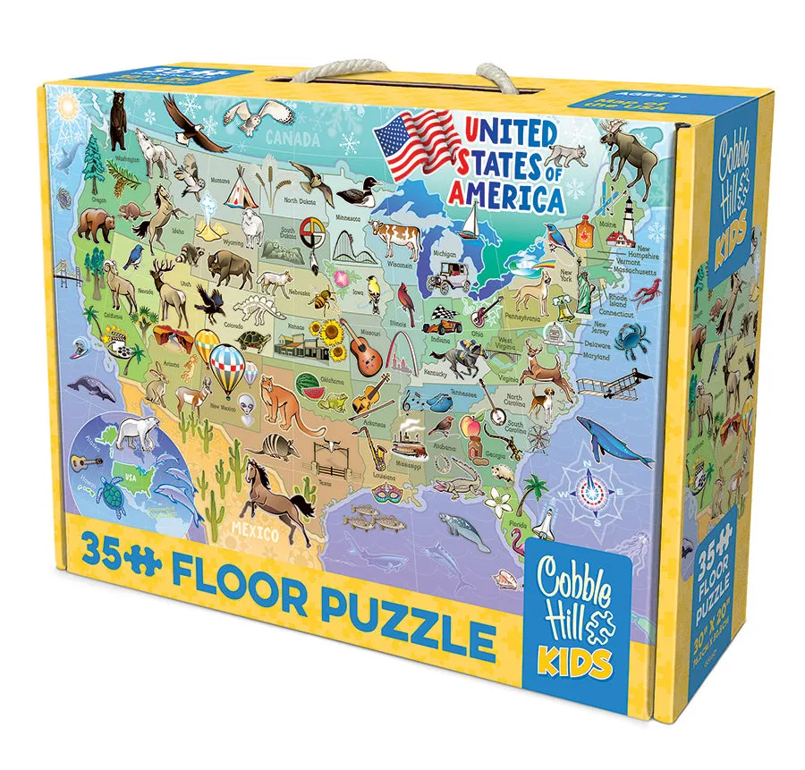 Cobble Hill Map of the USA puzzle podea 35 piese harta