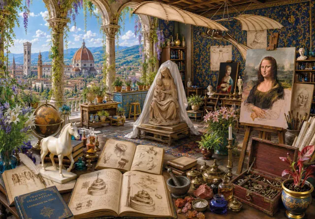 Mosaic Puzzles Da Vinci's Workshop in Florence puzzle 500 arta