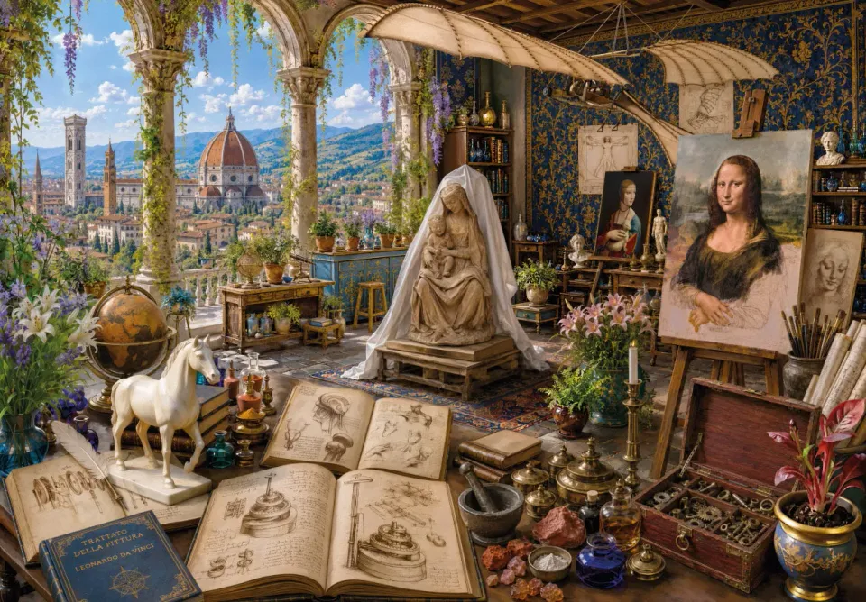 Mosaic Puzzles Da Vinci's Workshop in Florence puzzle 500 arta