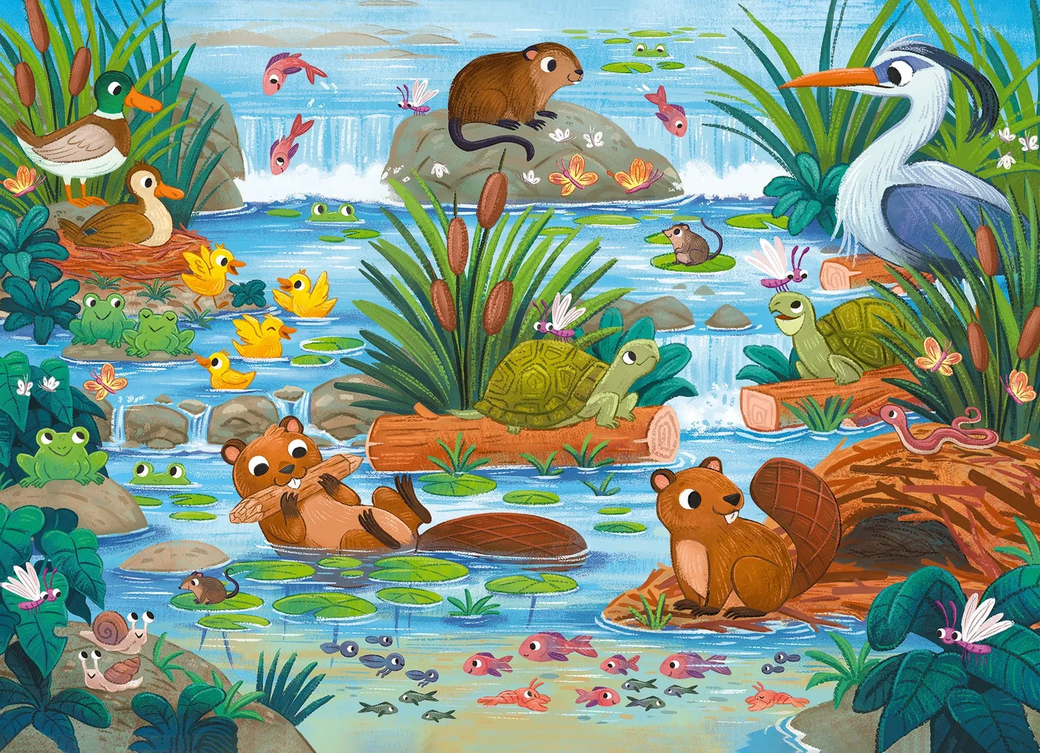 Cobble Hill Pond Scene puzzle tava 35 piese copii