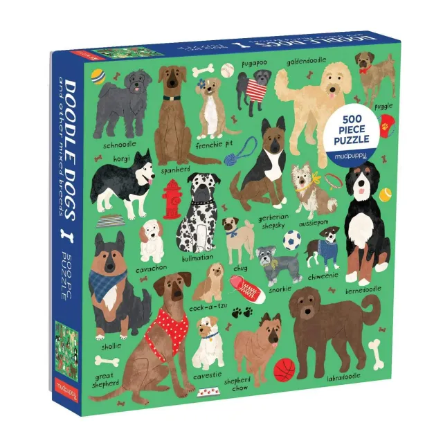 Mudpuppy Doodle Dog And Other Mixed Breeds puzzle 500 piese caini
