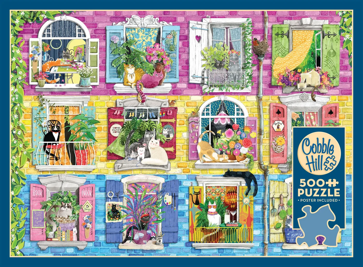 Cobble Hill Living With Catitude puzzle 500 pisici
