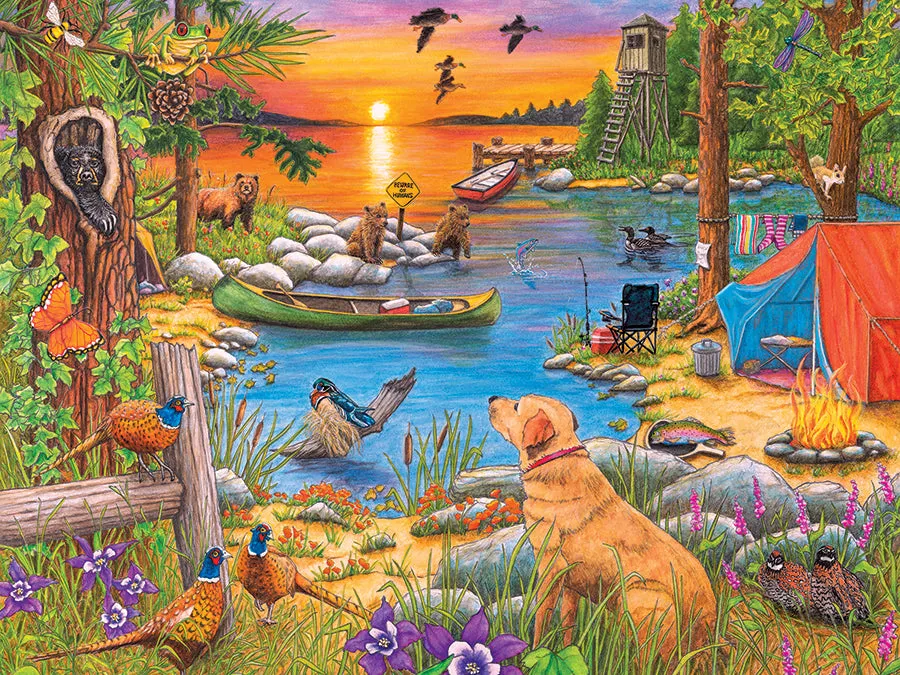 Cobble Hill Easy Handling Camping at Sunset Cove puzzle 275 piese mari