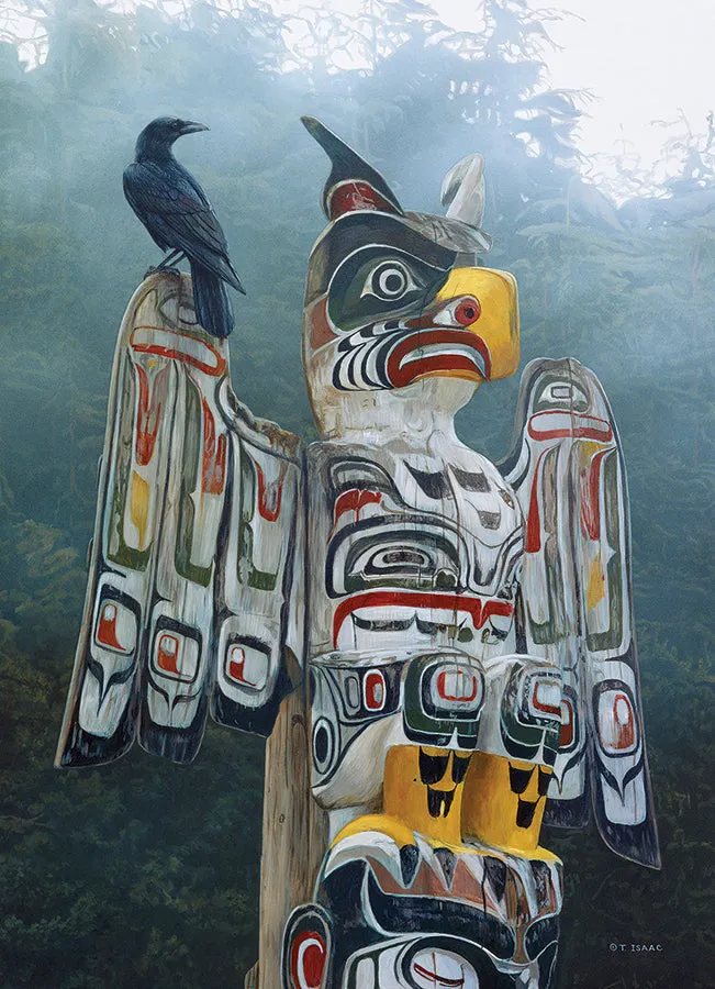 Cobble Hill Totem Pole in the Mist puzzle 1000 piese ceață