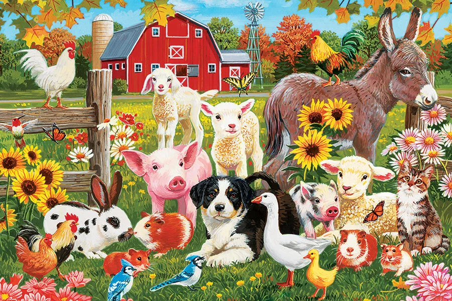 Cobble Hill Farmyard Greetings puzzle podea 35 piese ferma