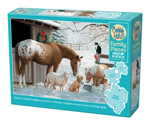 Cobble Hill Winter Barnyard puzzle 350 piese Family