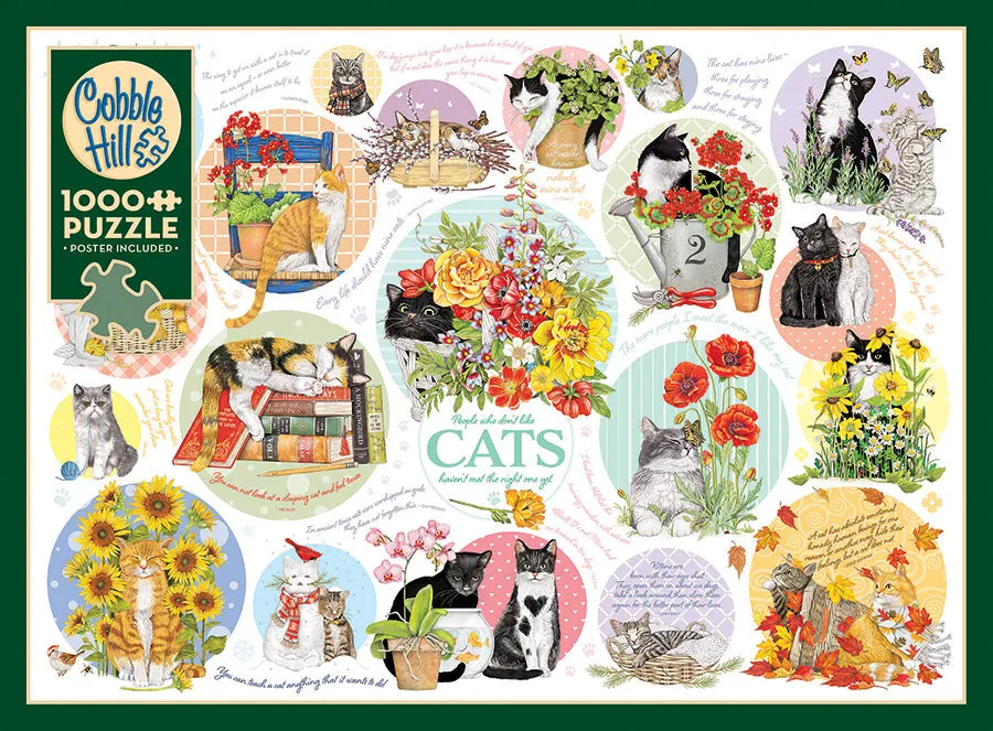 Cobble Hill Cat Thoughts puzzle 1000 piese colorat