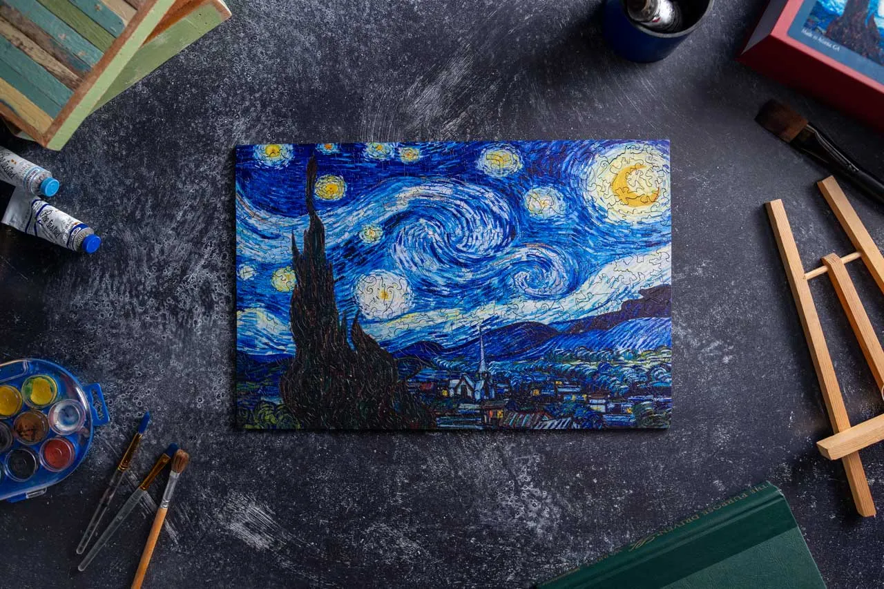Mosaic Puzzles Starry Night Van Gogh puzzle lemn 500 piese cer