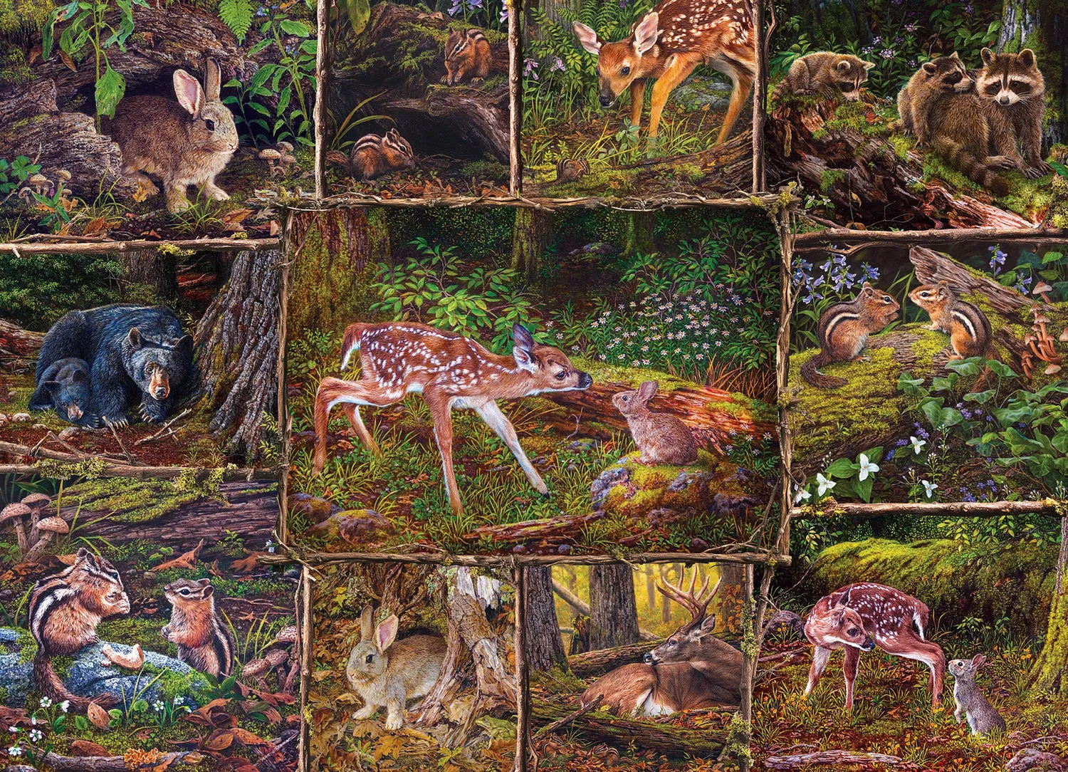 Cobble Hill Into the Woods puzzle familie 350 piese Bambi