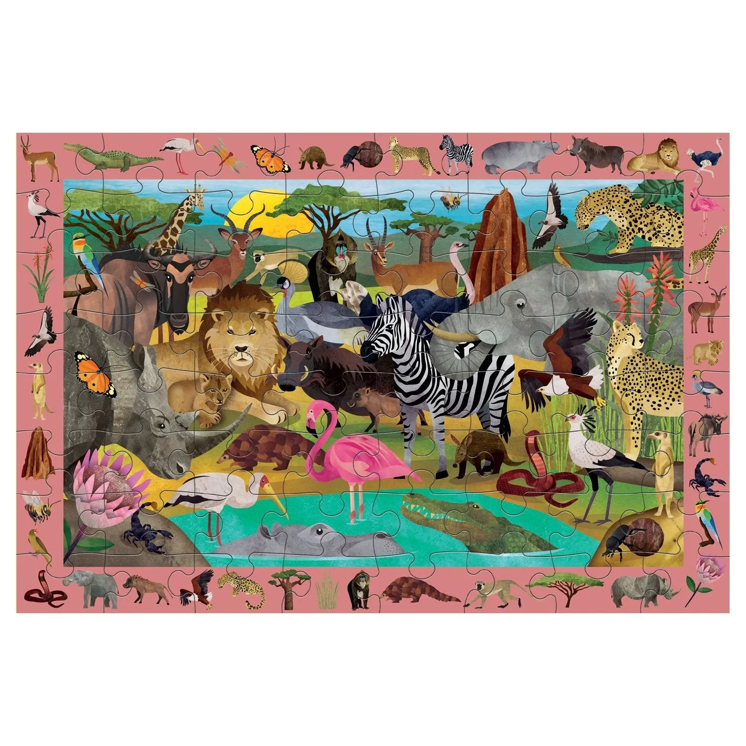 Mudpuppy African Safari Search Find puzzle 64 piese animale