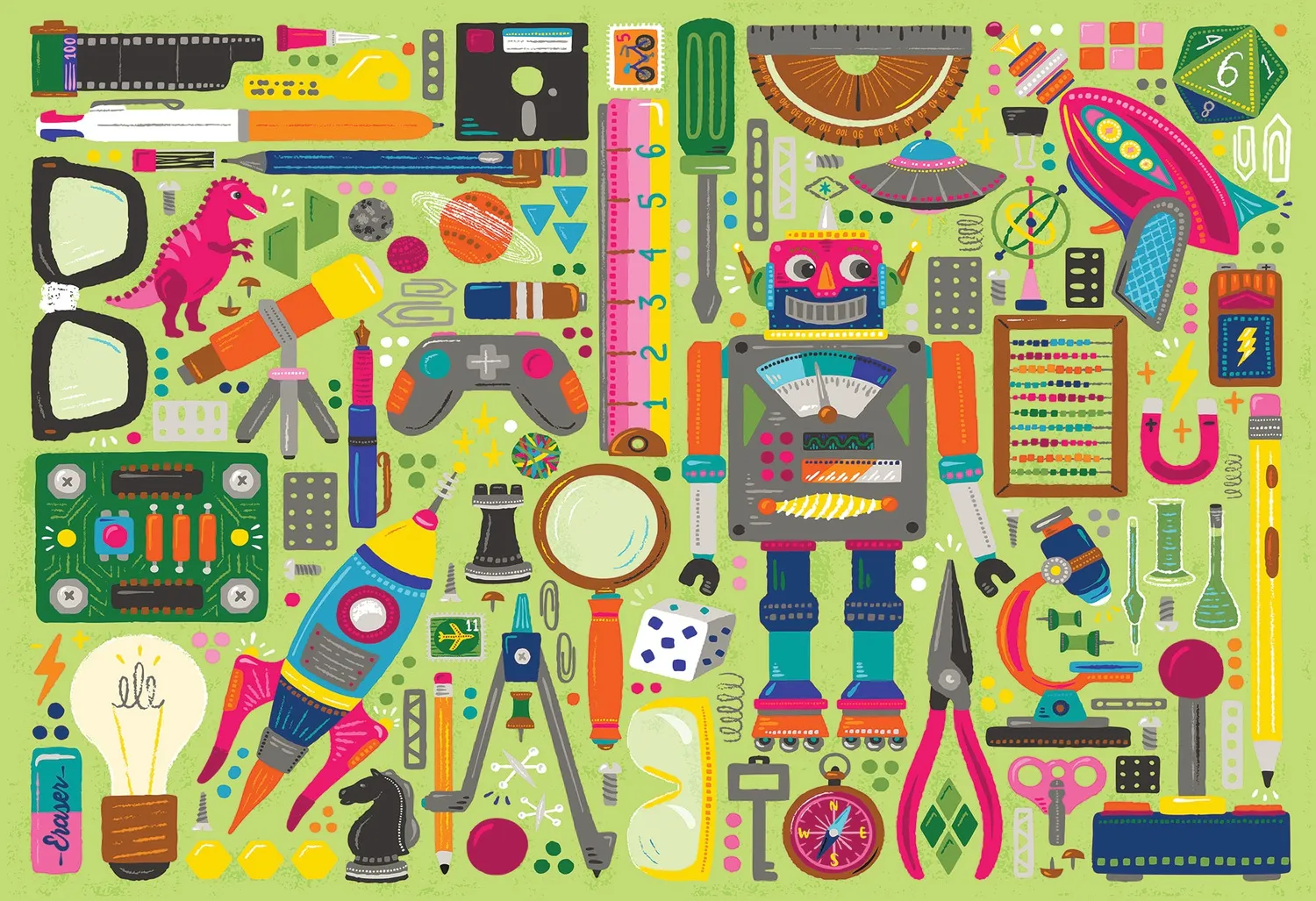 Cobble Hill Nerdy Junk Drawer puzzle 100 piese colaj