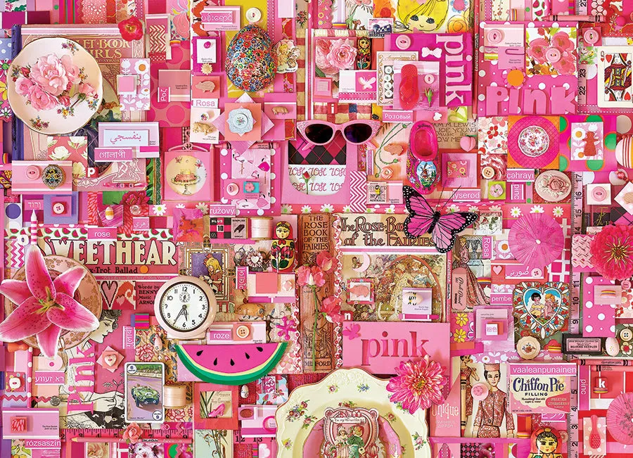 Cobble Hill Pink puzzle 1000 piese roz colaj
