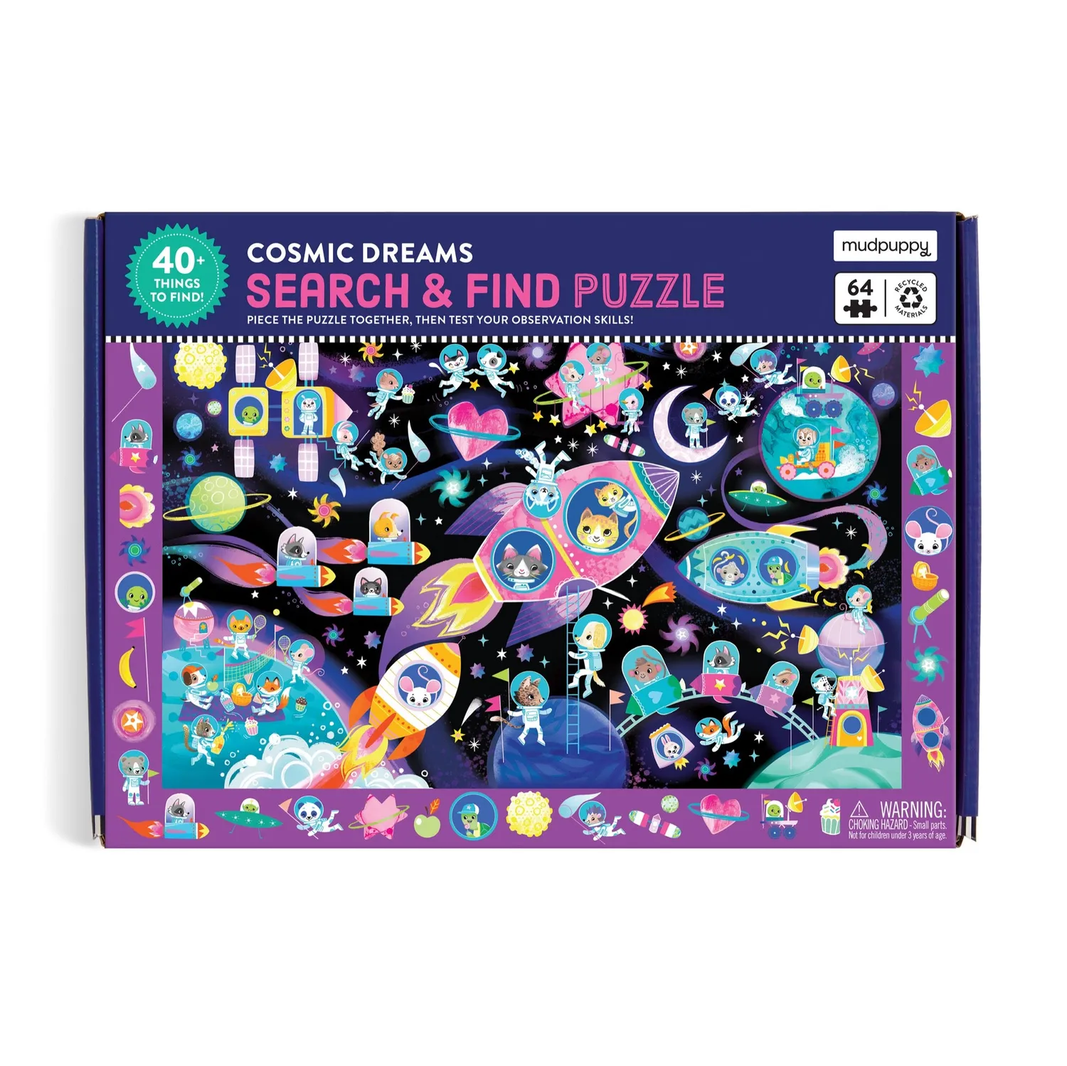Mudpuppy Cosmic Dreams puzzle 64 piese copii cosmos
