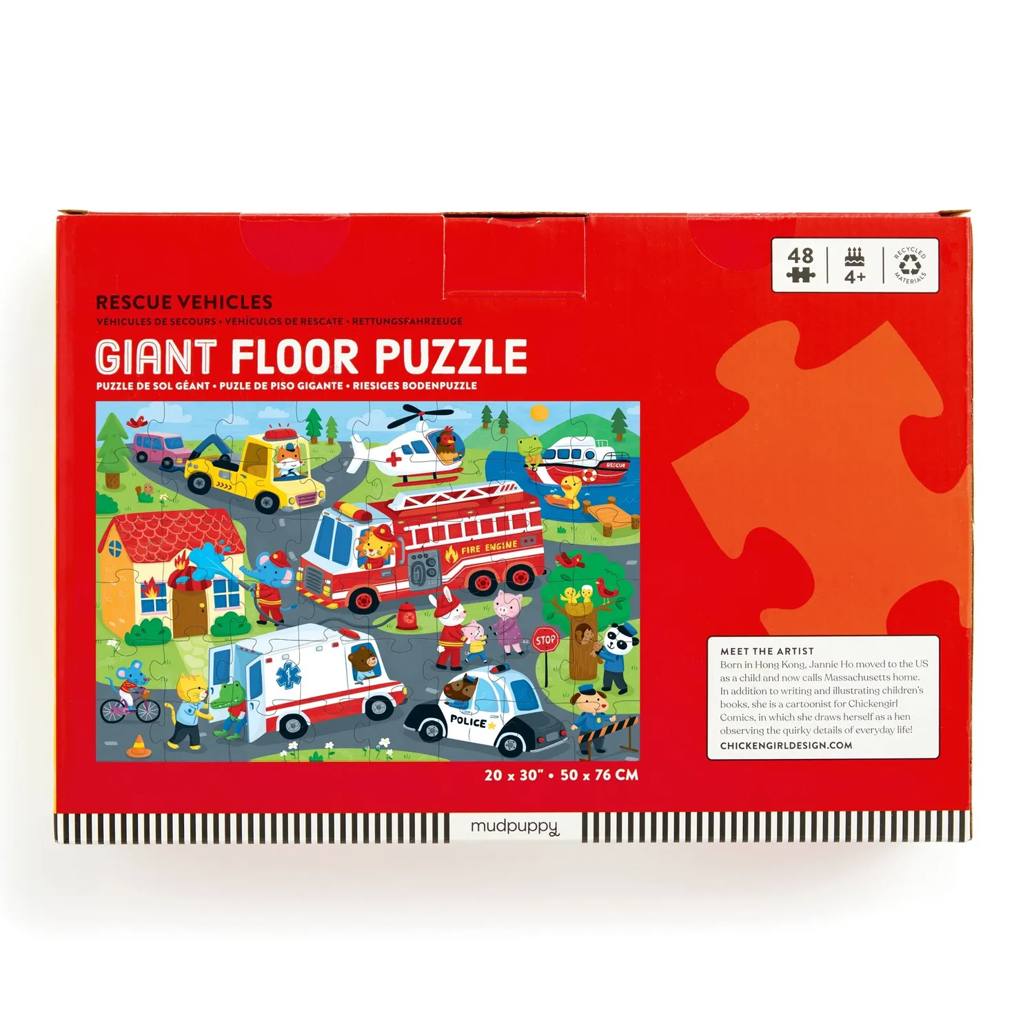 Mudpuppy Rescue Vehicles puzzle podea 48 piese salvatori