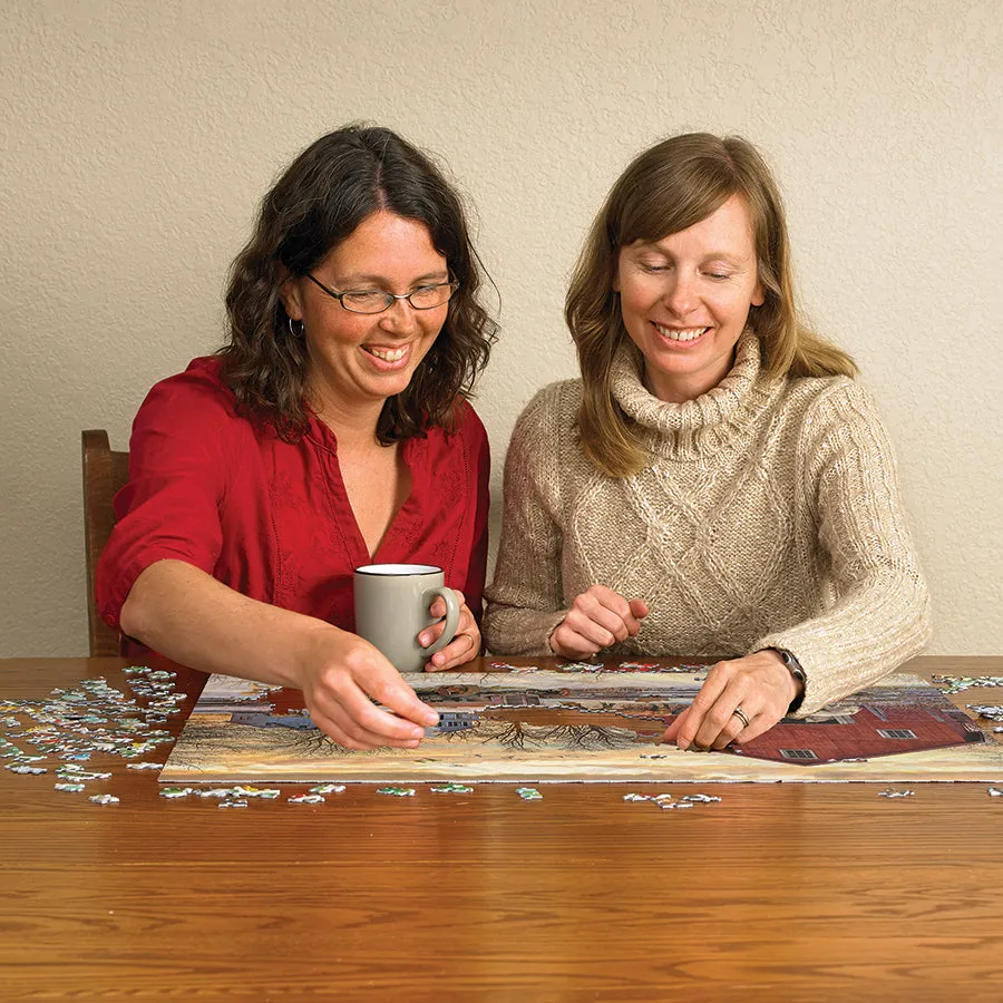Cobble Hill Winter on the Farm puzzle 1000 piese ferma