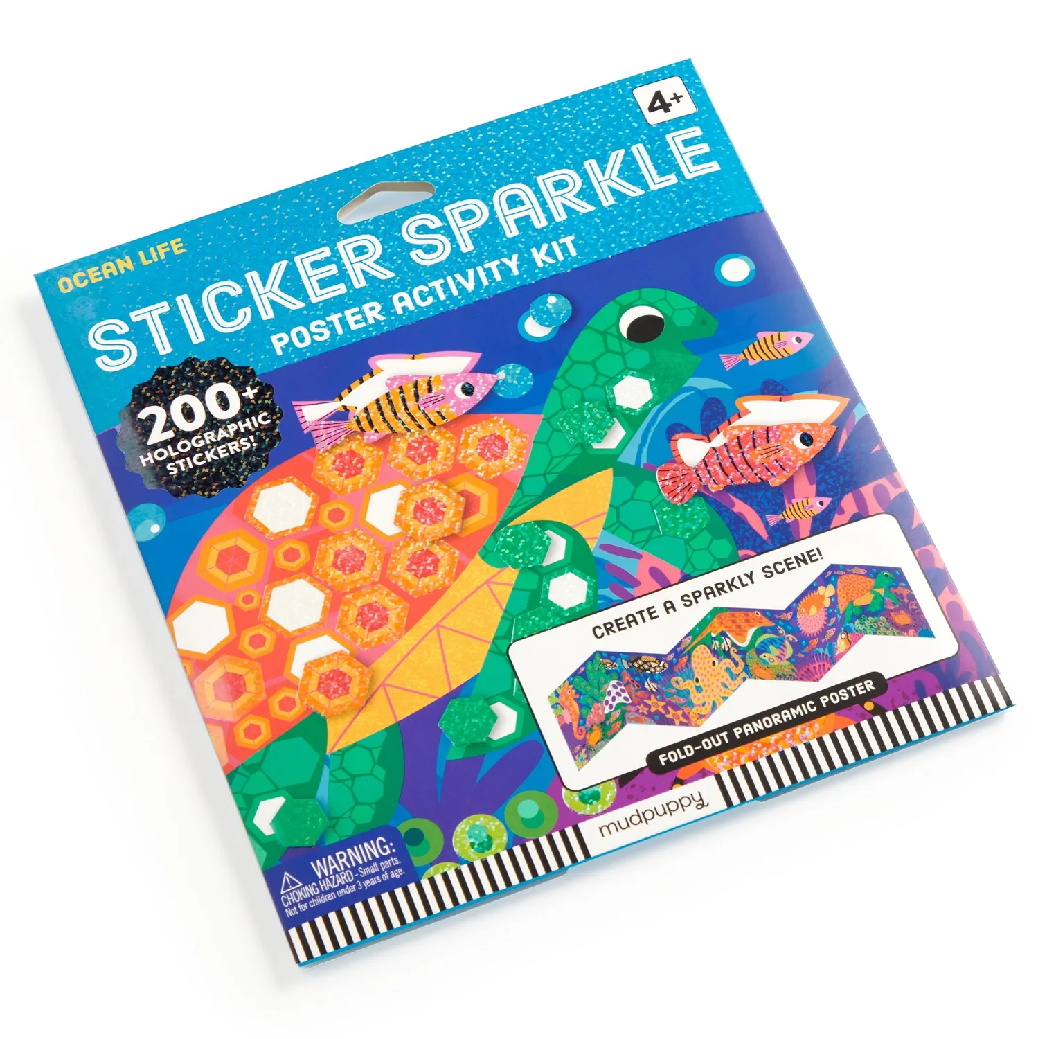 Mudpuppy Ocean Life poster cu stickere 200 sclipici