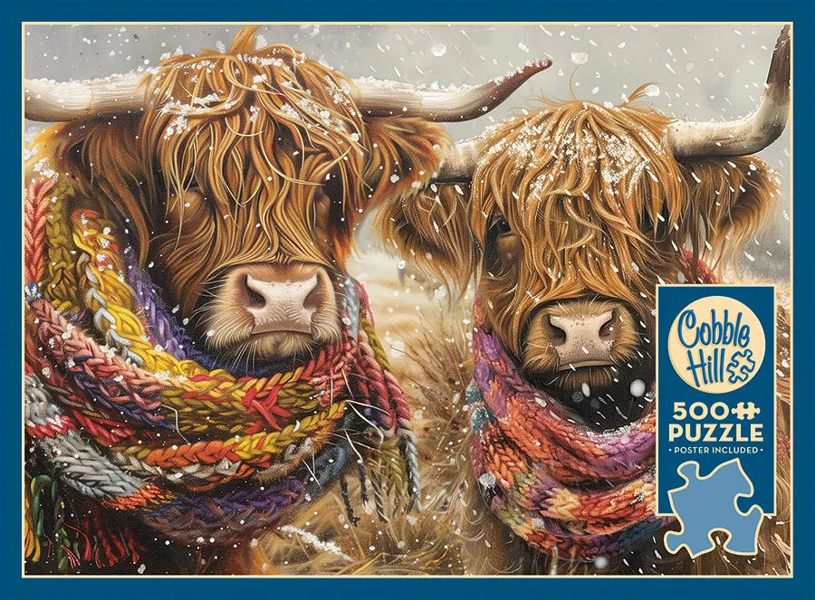 Cobble Hill Brrrr puzzle 500 piese vaca Highland
