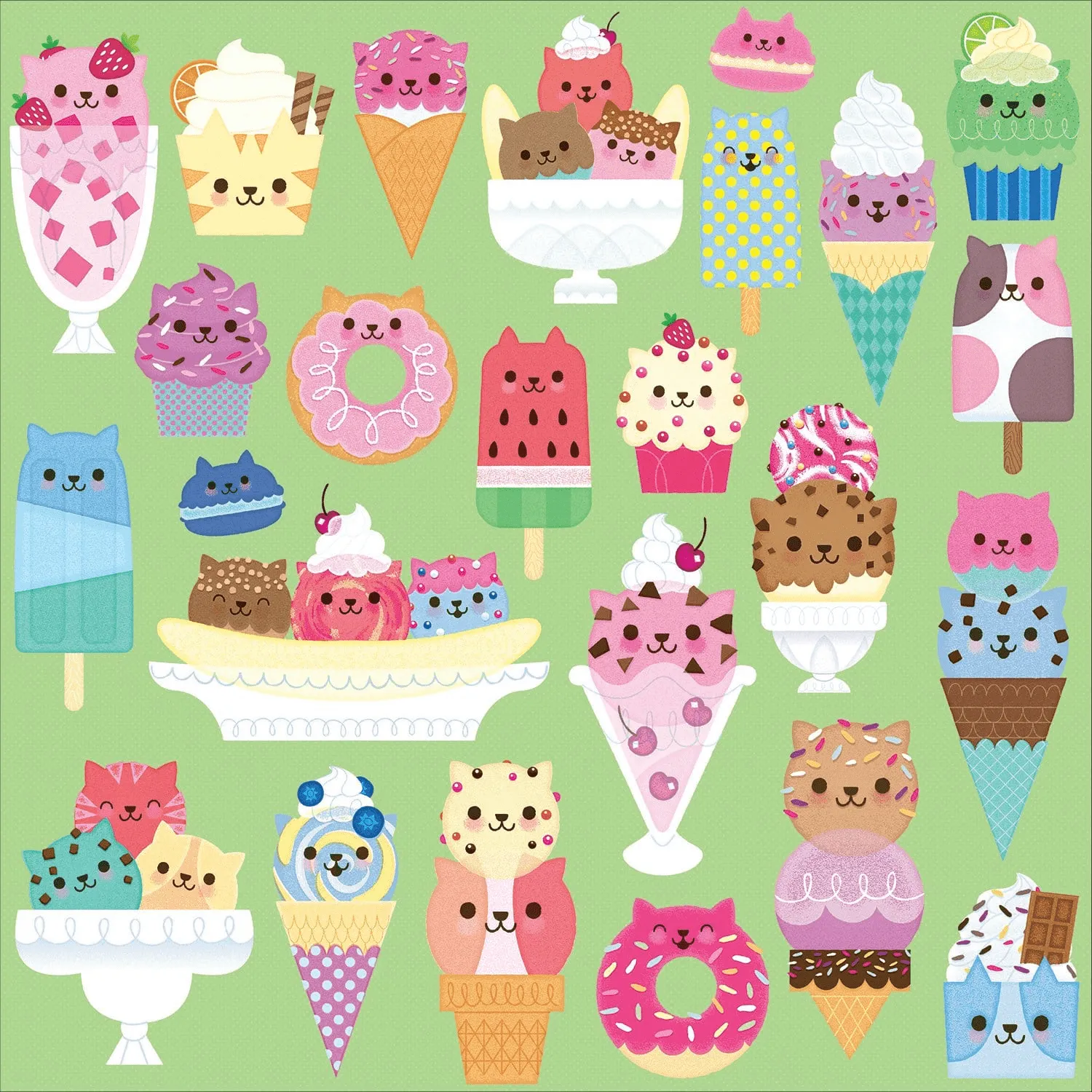 Mudpuppy Cat Cafe puzzle familie 500 piese