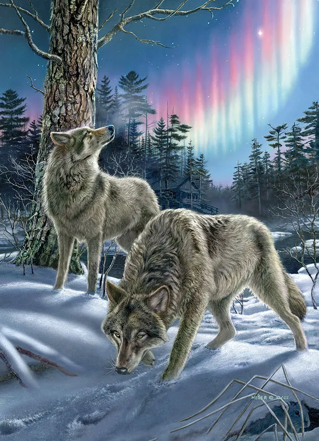 Cobble Hill Northern Lights puzzle 500 piese cu lupi
