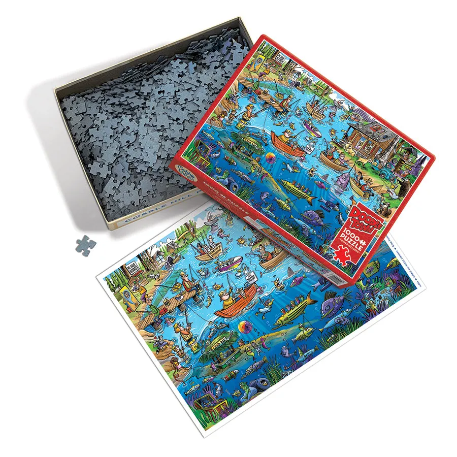 Cobble Hill DoodleTown Gone Fishing puzzle 1000 piese