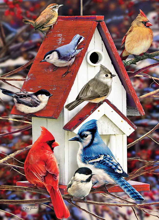 Cobble Hill Winter Birdhouse puzzle 500 piese iarna