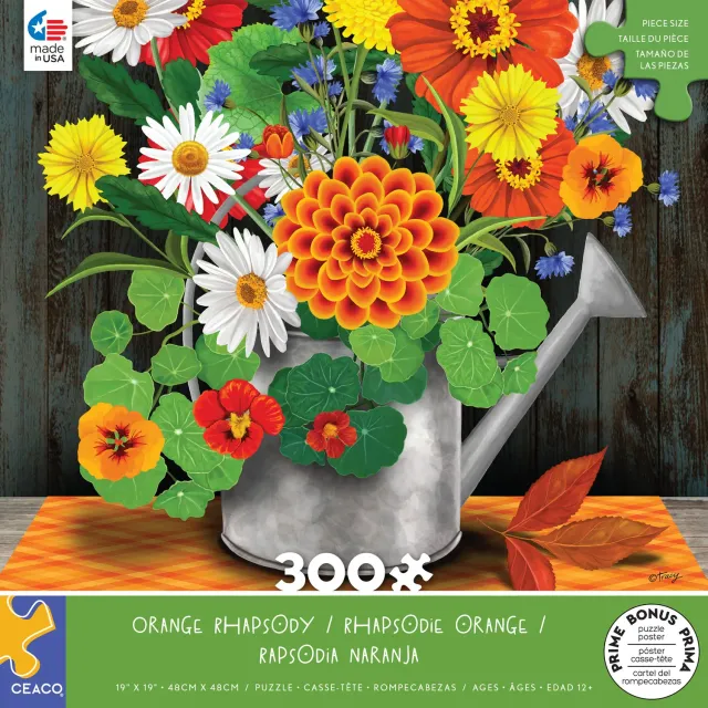 Ceaco Orange Rhapsody puzzle 300 piese mari flori