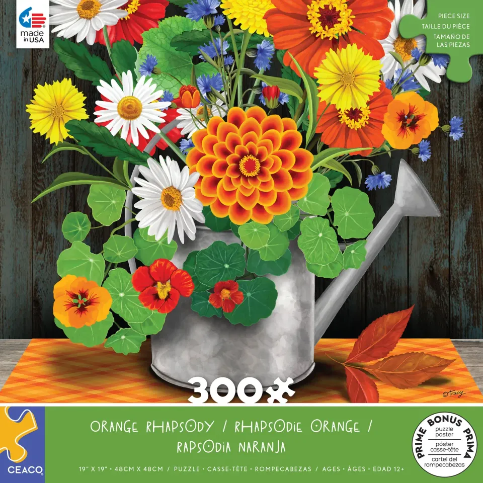 Ceaco Orange Rhapsody puzzle 300 piese mari flori