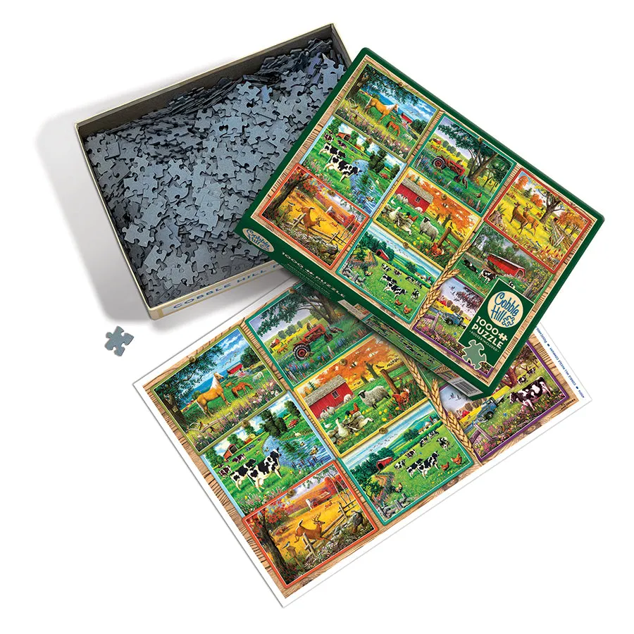 Cobble Hill Postcards Farm puzzle 1000 piese colaj ferma