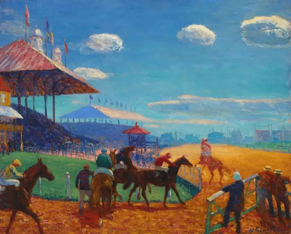 Mosaic Puzzles Race Track by William Glackens puzzle lemn 500 piese cai