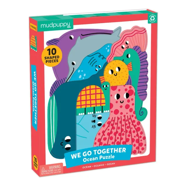 Mudpuppy Ocean puzzle tavita 10 piese animale