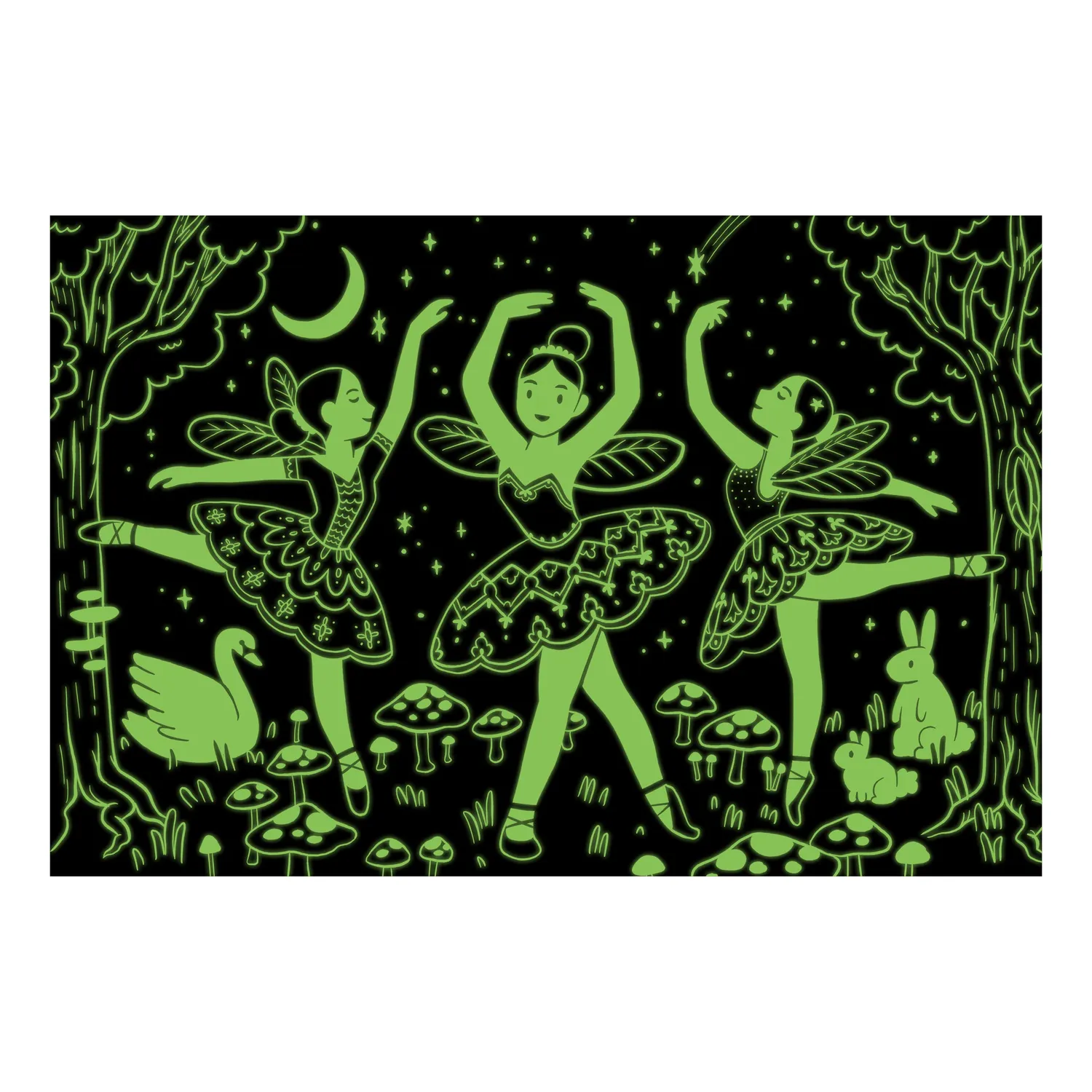 Mudpuppy Moonlight Ballet puzzle 100 piese fosforescent