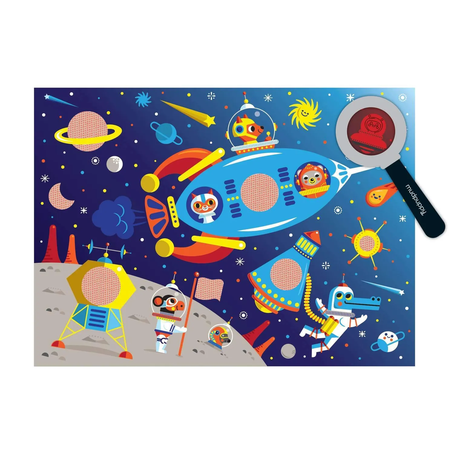 Mudpuppy Outer Space puzzle 42 piese cu bagheta secreta