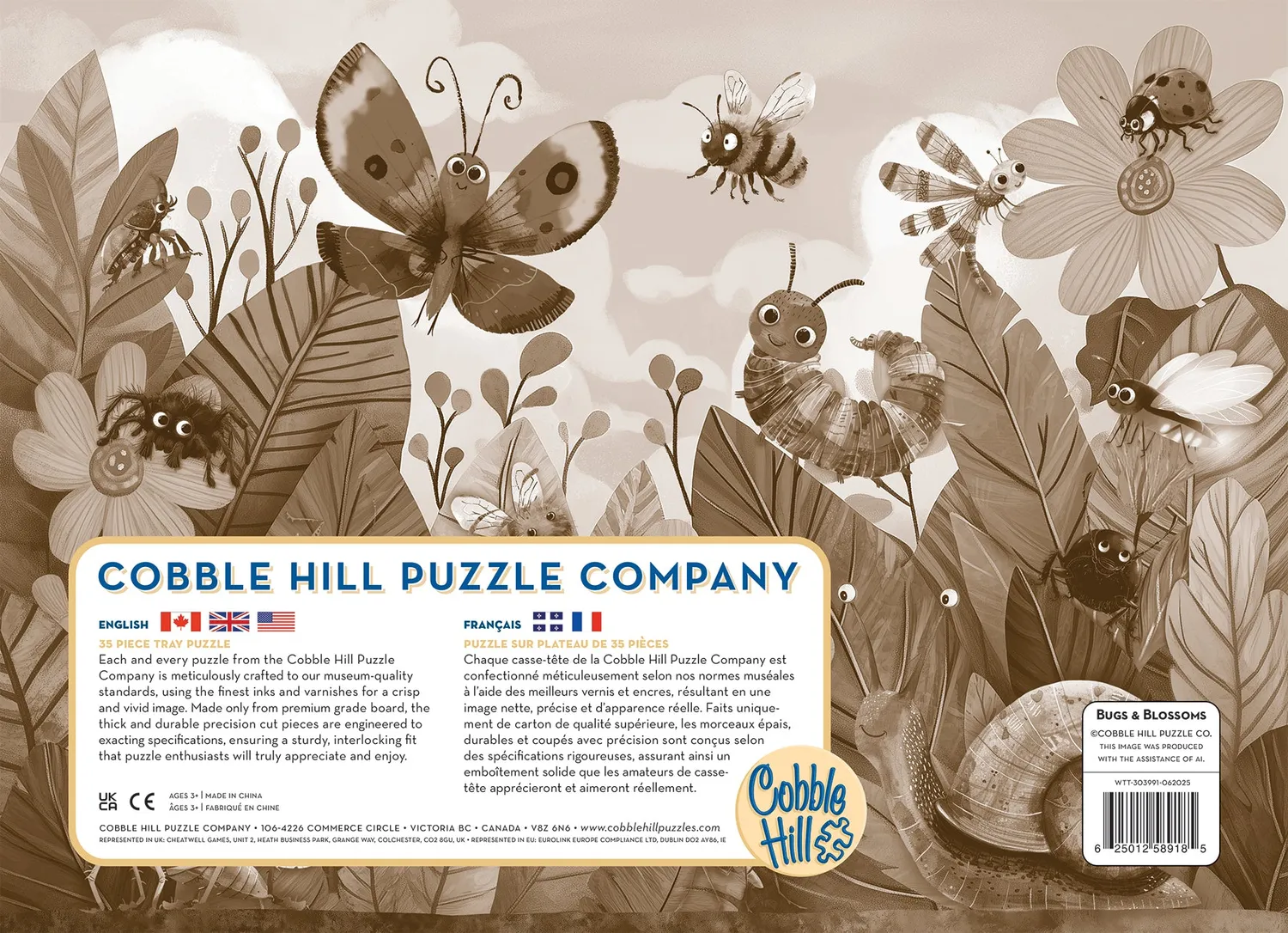 Cobble Hill Bugs and Blossoms puzzle tavita 35 piese copii