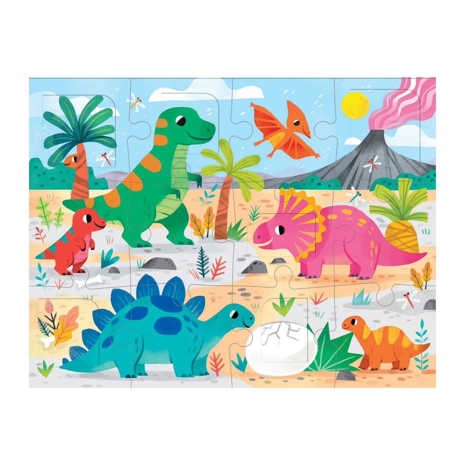 Mudpuppy Dino Park puzzle 12 piese cu clapete