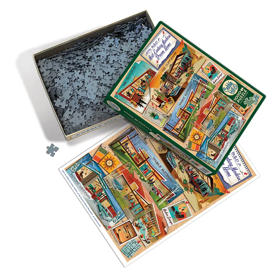 Cobble Hill Mid-Century Modern Dream Home puzzle 1000 piese vintage