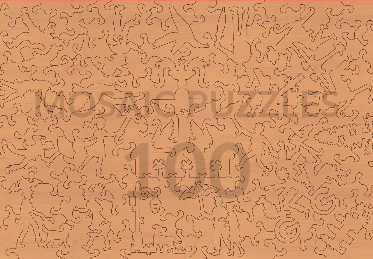 Mosaic Puzzles Parasol Parade puzzle lemn 100 piese colorat