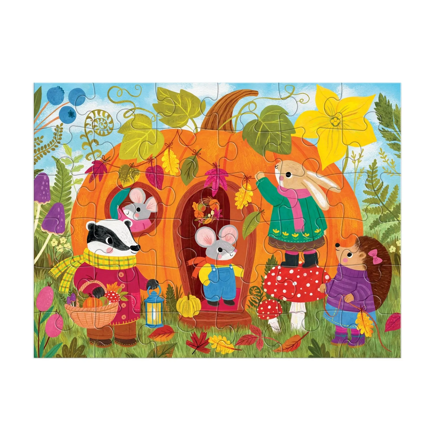 Mudpuppy Pumpkin House puzzle 36 piese cu săculeț