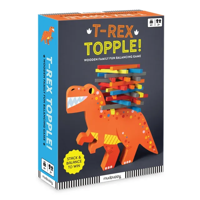 Mudpuppy T-Rex Topple joc echilibru lemn 40 bețe